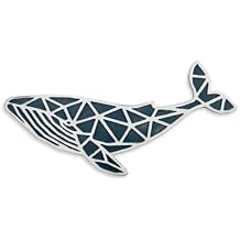 NAUTIMALL 31" Handcrafted Wooden Nautical Whale 3D Wall Art - Coastal Home Decor