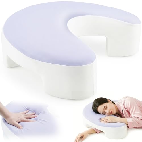TJK Health Shoulder Pillow for Side Sleepers with Arm Holes - Side Sleeper Pillow with Tunnels for Adults Support Neck Rotator Cuff Pain Relief - Ergonomic Memory Foam Side Sleep Under Pillows