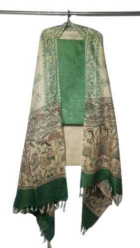 Image of ZERATEX Cotton Silk Hand Crafted Unstitched Suit Set for Women with Dupatta | Cotton Silk Salwar Suit Dress Material for Women & Girls | Top - 2.5 M, Bottom - 2.50 M & Dupatta - 2.5 M