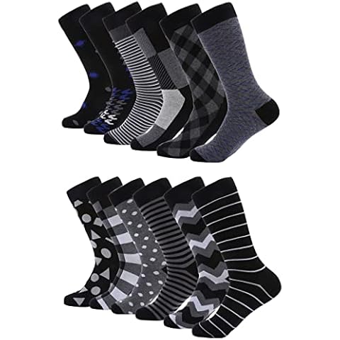 Marino Avenue Premium Cotton Odor Resistent Mens Dress Socks | 12 Pack - Dapper Smooth - 10-13 Cover