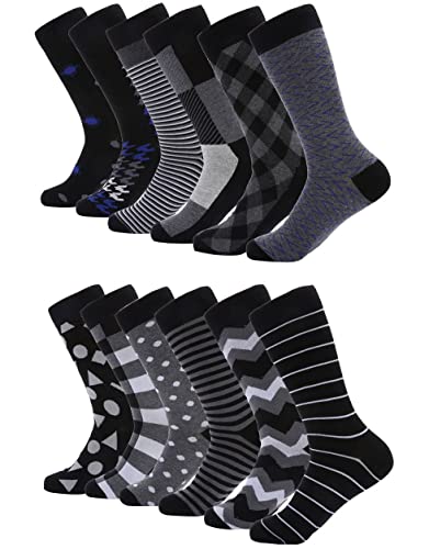 Marino Avenue Premium Cotton Odor Resistent Mens Dress Socks | 12 Pack