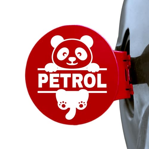 Image of Panda Petrol Sticker for Car - Waterproof Vinyl Fuel Tank Decal, Cute Cartoon Animal Petrol Cap Decoration, Durable & Easy to Apply (White)
