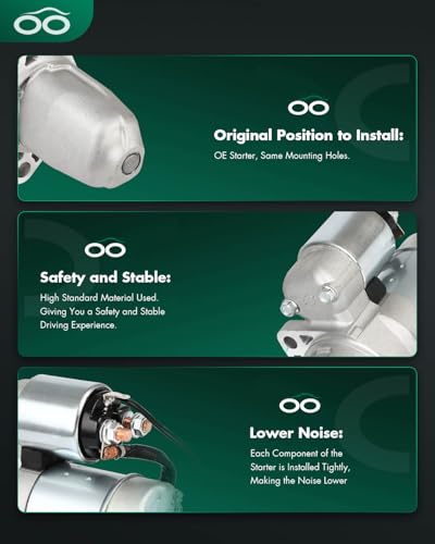 Image of SCITOO Starters New Compatible for Nissan -Europe Car Maxima /Maxima QX IV (A32) Eng.VQ30DE 3.0 142kw VQ30DE 1995 1996 1997 1998 199 2000 V (A33) Eng.VQ20DE 2.0 V6 24V 103kw VQ20DE 2000-2003 17779N