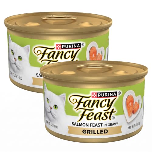 Fancy Feast Purina Grilled Wet Cat Food Salmon Feast in Wet Cat Food Gravy - 3 oz. Cans (Pack of 48) - image 1