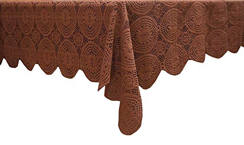 STITCHNEST 10 Piece Net Cotton 10 Seater Sofa Cover Set - Brown with Table Cover (40 X 60 Inches)