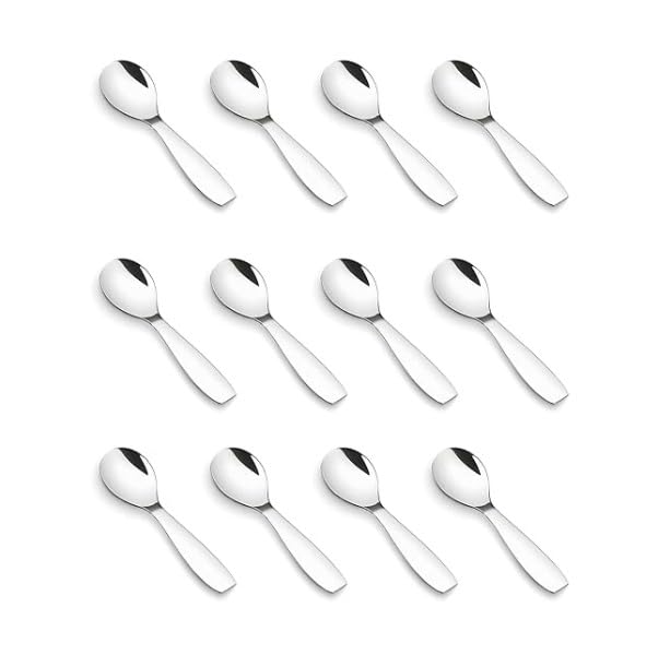 Image of Stainless Steel 12 Pieces Stainless Steel Small Spoons for Container /Spice Jars | Masala Spoons | Small Spoon for Spices | Spoon Set |