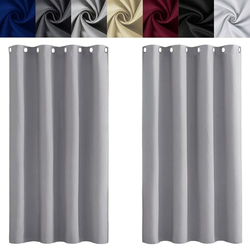Rideau isolant thermique occultant gris clair oeillets rideaux chambre - 2