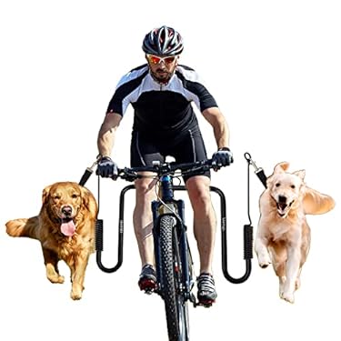 AMAZON - Bike Dog Leash for Adjustable Distance Bike Riding Attachment|Second Newest Military Grade 1000 lb Pull Exerciser Leash|with Shock Absorbers|Quick Attach Mechanism for Large Dog(Black, w)