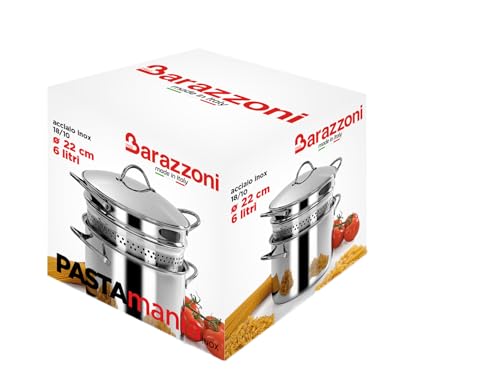 Miniatura 2 de Barazzoni Spa, Spaghettiere Con Fondo Ø22cm, Capacità 6lt, Acciaio Inox 18 10, Made In Italy