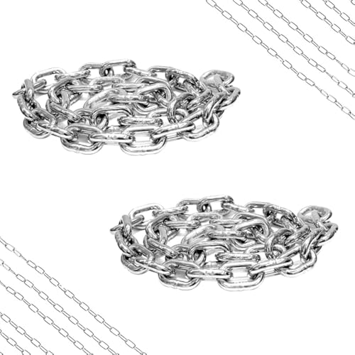 2 Pcs Stainless Steel Hanging Chains, 1.5 Meters Long and 3mm Thick, Galvanized Heavy-Duty Metal Links for Anti-Theft, Lifting, or Hanging Chairs, Durable and Corrosion-Resistant