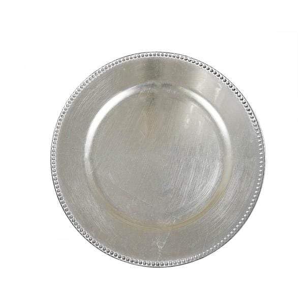 Platos cargadores redondos con borde perlas 13 in 6 pcs miniatura 5