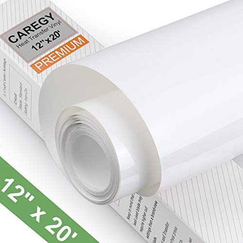 CAREGY Heat Transfer Vinyl HTV for T-Shirts 12 Inches by 20 Feet Roll