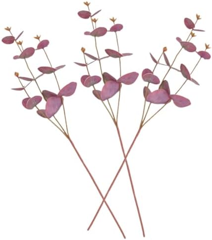 3pcs Eucalyptus Stems Decor Artificial Eucalyptus Leaves Faux Gre...