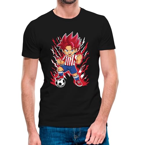 Camiseta de Manga Corta Goku Atlético de Madrid 25-26 (11- Camiseta Talla S)(Negra Manga Corta)