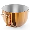 6QT Stainless Steel Mixer Bowl for Kitchenaid Stand Mixers, Kitchen Aid Mixing Bowl for 6QT Lift Mixer with Handle Copper