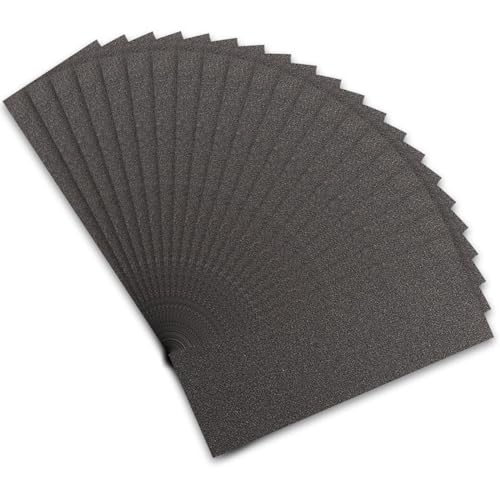 STEBRUAM Profi Schleifpapier Set 180 Körnung, 21 Stück Nass und Trocken Schleifpapier für Auto/Holzmöbel/Stein/Lack/Metall/Glas, 23 x 9 cm Schmirgelpapier