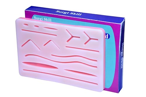 Suture Practice Pad,3Layers,with 14 Pre-Cut Wounds,Latest Duo Mesh Technology,Best for Medical &amp;Veterinary Students,Nurses to Practice Suture Techniques On Silicon Skin Pad
