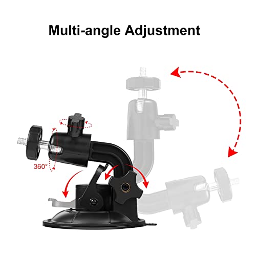 Image of PULUZ Car Suction Cup Mount for GoPro /Insta 360 /DJI Osmo Action Camera & 2.3-3.3 inch Phone, Windshield & Vehicle Window Mount Holder with Tripod Adapter