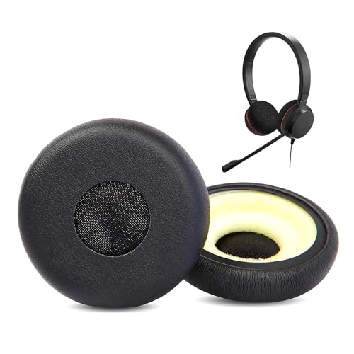 Image of HSC016 Earpads Cushion Replacement Compatible with Jabra HSC016 HSC017 HSC018W HSC012 Headsets Ear Pads with Softer Protein Leather/Memory Foam