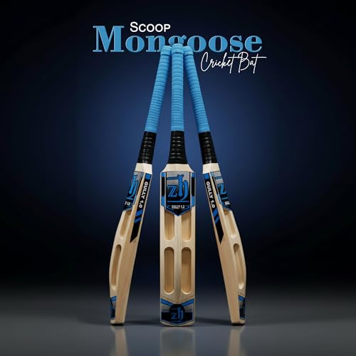 Zh Wood Short Blade Long Handle Scoop Mongoose Cricket Bat (Size SH)