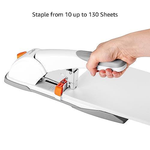 Amazon Basics Heavy Duty Stapler, 130 Sheets High Capacity, Large Office Stapler with 1000 Staples, White - Image 4