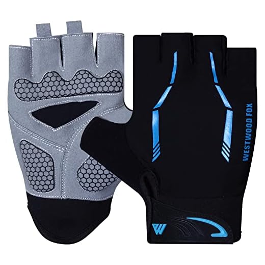 BEAST RAGE Guanti da Ciclismo Mezze Guanti da Montagna Bike Corsa Sport Senza Dita Ciclo di Allenamento Antiscivolo Bicicletta Antiurto Traspirante Moto All'aperto Canottaggio Pesca (grande, blu)