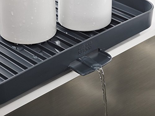 Joseph Joseph Y-Rack - Space saving 2 Tier Dish Drainer Rack with self-draining utensil pot and spout, Grey