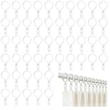 50 Stück Gardinenringe Weiß Mit 50 Gardinenhaken Für Ringe, Gardinenringe Mit Haken Für Vorhänge, Vorhangringe Kunststoff Und Metall, Ringe Für Gardinenstange, Gardinen Zubehör Für Fenster Und Tür
