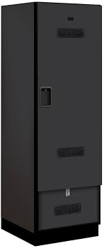 Salsbury Industries Designer Gear Wood Locker, 24-Inch, Black