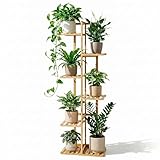 ROSSNY 48 Inch Talll Plant Stand Indoor, 6 Tier 7 Potted Bamboo Plant Stands for Indoor Plants, Corner Plant Stand, Plant Shelf For Indoor, Tiered Plant Stands, Indoor Plant Holder, Natural
