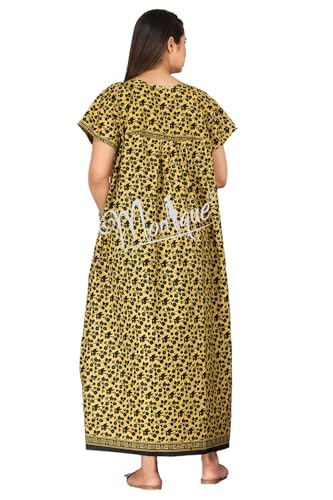 Image of Monique Brand 100% Pure Cotton Nighty for Woman | Floral Gown for Women Night Wear | Cotton Nighty for Women Stylish | Maxi for Women Cotton