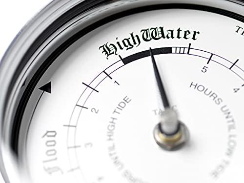 Tabic Tide Clock, Chrome Plated Brass Tideclock, Heavy Brass And Electroplated With Chromium (1/2Kg), Classic Nautical Clock, Gift, Tidal Fishing Coastal Clock, Handmade In England #TOP3