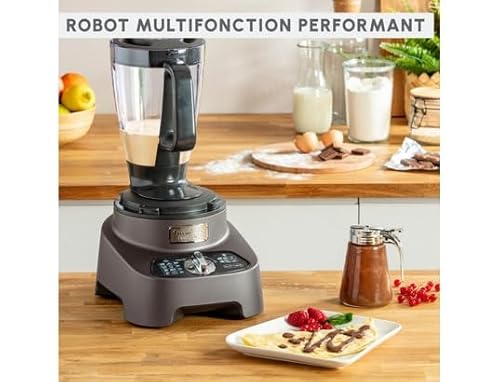 Moulinex Double force Robot Multifonction, 1000 W, Blender polyvalent 2L, 10 accessoires, 31 fonctions, Hachoir, Râpes, Presse-Agrumes, FP825E10