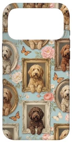 Goldendoodle Collage Vintage Golden Doodle Dogs Flower Case for iPhone 17 Pro Max