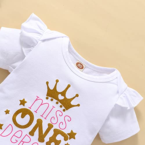 Lyqtloml Baby Girl 1St Birthday Cake Smash Toddler Girl Miss Onederful Cotton Romper Onesie Tutu Skirt With Crown Headband Clothes Set 4Pcs Colorful One Year Old Girls Summer Dress Clothes Gift 1St #TOP1