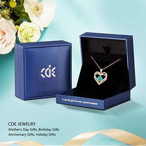 CDE Forever Love Heart Necklaces for Women, Wedding Anniversary, Birthday Gift for Wife, S925 Silver Jewelry with Birthstone Pendant, Ideal Valentine's Gifts for Her - Image 5