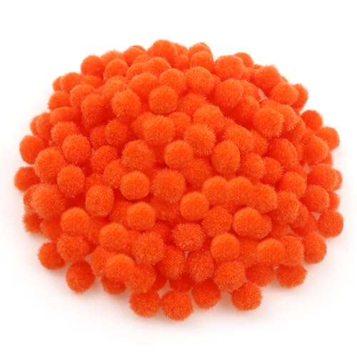 TOAOB 300 peças grandes pompons de laranja de 10 mm bolas de feltro pompons para decorações artesanato criativo e decorações bricolage