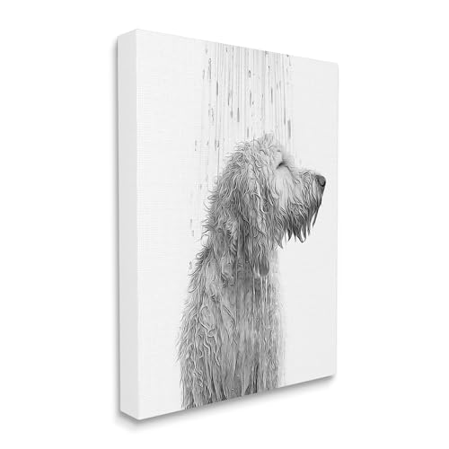 Image of Stupell Industries Dog Bathroom Splash, 36 x 48 Inch Canvas Wall Art