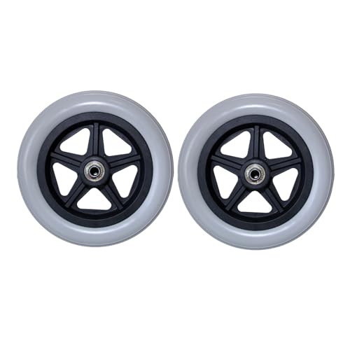 LHX 7-inch Wheelchair Front Wheel Walker Replacement Wheel Heavy-Duty Durable Wheelchair Front Wheel Universal Wheel Polyurethane Walker Wheel(Gris)