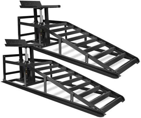 Amazon.com: 2PCS 5 Ton Hydraulic Car Ramps, Heavy Duty 3-Position ...