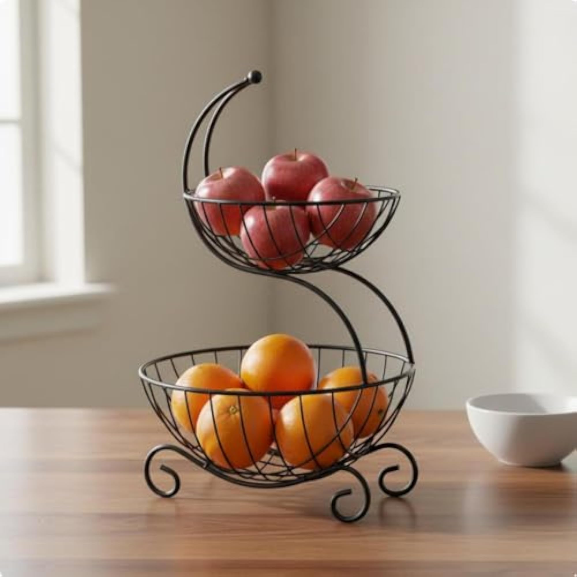 2-Tier Wrought Iron Fruit Basket