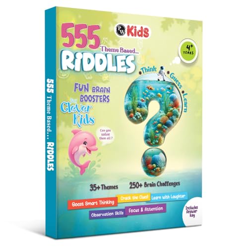 Image of 555 Riddles Book for Kids, 35+ Theme Based Brain Teasing Riddles, Fun Learning & Activity Book for 5+ Years Old, Birthday Gift for Boys & Girls