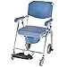 Sedia da Toilette con Ruote per Sedia a rotelle, Sedia da rotolamento per Trasporto Medico Impermeabile, Sedia da Bagno Pieghevole sul Comodino, per Bagno Sgabello per WC per disabili