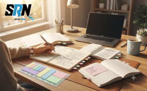 Image of Sticky Notes - 250 Sheets Sticky Notes, Stationary Items, Self-Adhesive Memo Pad Bookmark Point It Marker Memo Sticker, Sticky Pad, Stick Notes for Study - 3 Size