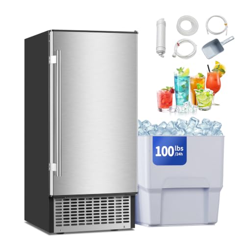 Image of 100LBS /24H Undercounter Ice Maker Machine with 30LBS Storage Bin