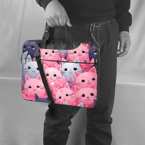 Mallette ordinateur étanche chat rose sacoche antichoc pc portable
