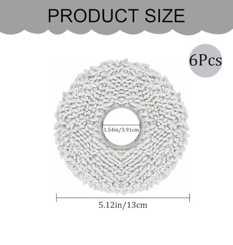 Image of 6 Pcs Replacement Mop Pads Compatible with DEEBOT X1 Omni /X1 Turbo /T20 Omni /T10 Omni /X2 Omni /T30S /N30 Pro Omni /N30 Omni /T30S AI /T30S Pro /T50 OMNI /T50 PRO Omni, Reusable Microfibre Cleaning Cloth