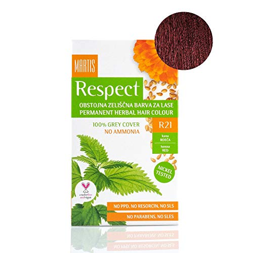 Haarfarbe Martis Respect Ammonia-Free Hair Color * HENNA RED  No. 21 Cover