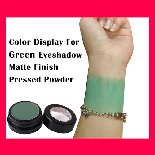 MEICOLY Single Green Eyeshadow Palette,Stocking Stuffers for Women,Matte Green Eye Shadow for Christmas Elphaba Makeup,Pressed Powder Eyeshadow,Matte Shade Eyelid Color Eye Makeup