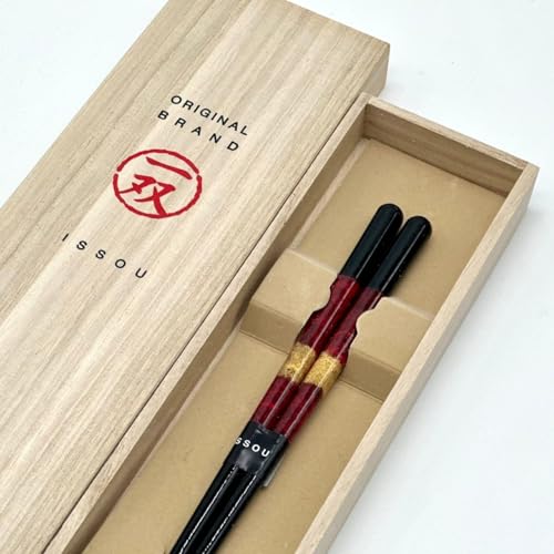 山家漆器店 ギフト 箸 ギフトラッピング付き 誕生日 漆塗り プレゼント 父の日 母の日 敬老の日 内祝い 記念品 おしゃれ 木製 お箸 (和紙黒龍 21cm)